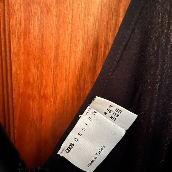 ASOS DESIGN Black Cut Out Knot Front Midi Dress - Picture 3 of 8